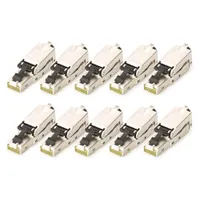 Assmann DN-93631-10 Cat 6A field connector RJ-45 dugó ezüst 10x porvédő sapka