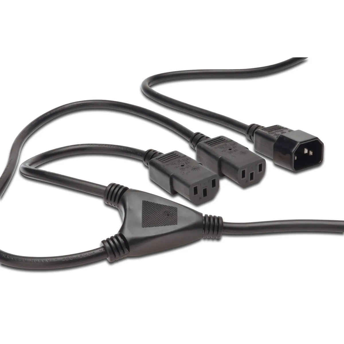 Assmann AK-440400-017-S tápellátó elosztó kábel 1,7 m C14-2x C13 H05VV-F3G 250 V 10 A #1