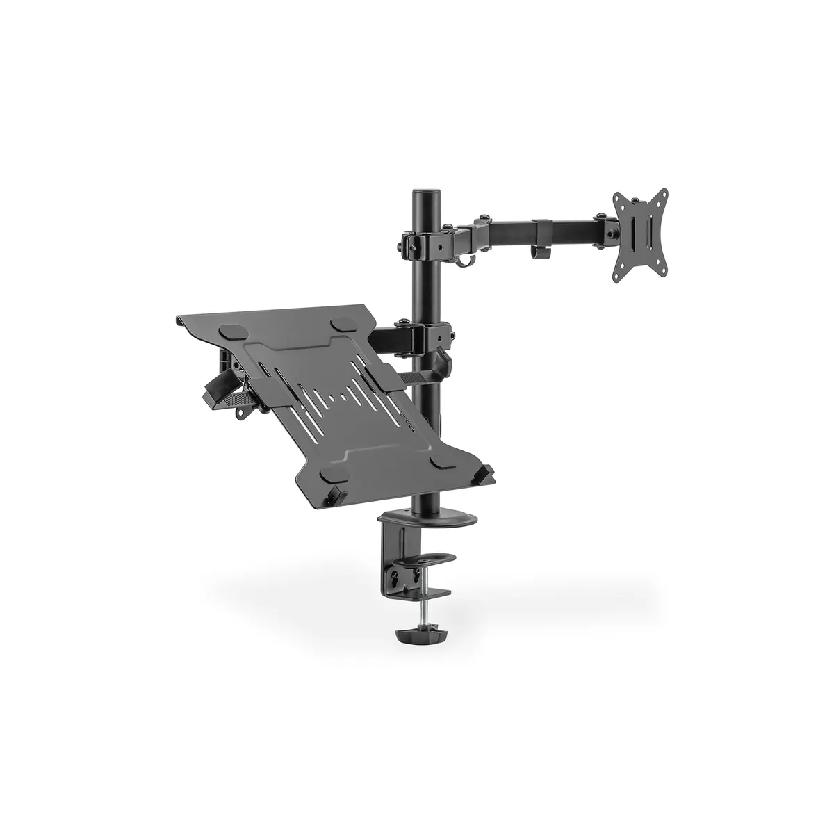 Assmann DA-90436 monitorkar notebooktálcával 17-32" csavaros vagy grommet rögzítés VESA 75x75-100x100 billentés -45-45° elforgatás -90-90° fekete #1