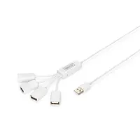 Assmann DA-70216 USB hub 4-port fehér 1 m USB 2.0 4x USB A F 1x USB A M