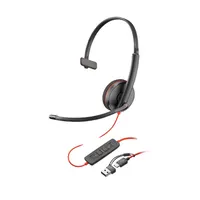 Poly 8X2J8A6 Blackwire 3210 monaurális USB-C headset fekete adapterrel