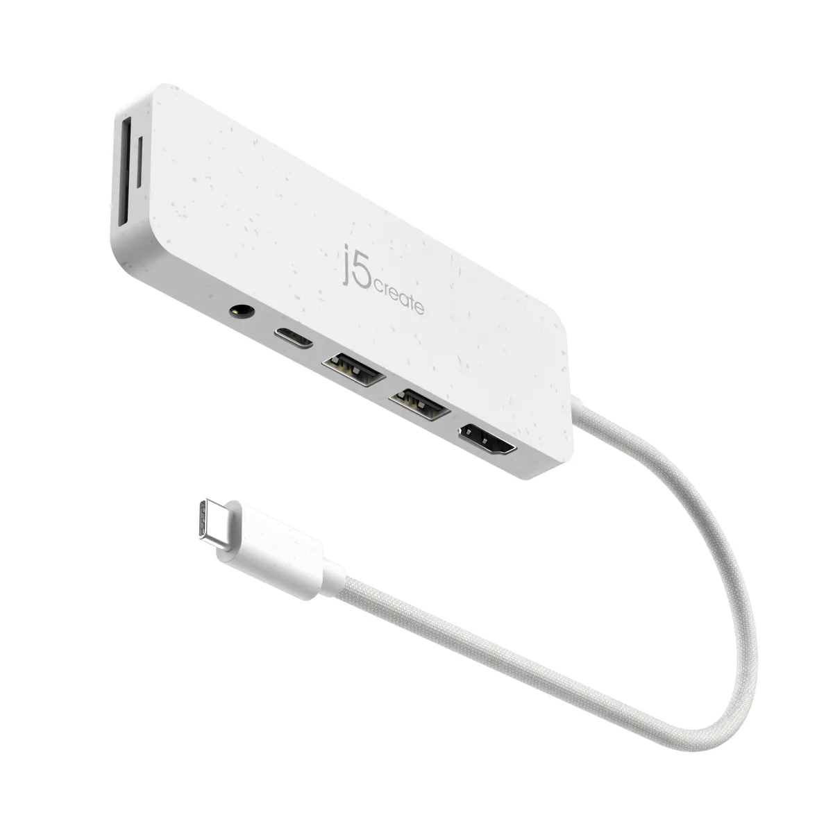 j5create JCD373EW-N környezetbarát USB-C többportos hub PD 100W HDMI USB-A 3.2 Gen1 SD MicroSD fehér #1