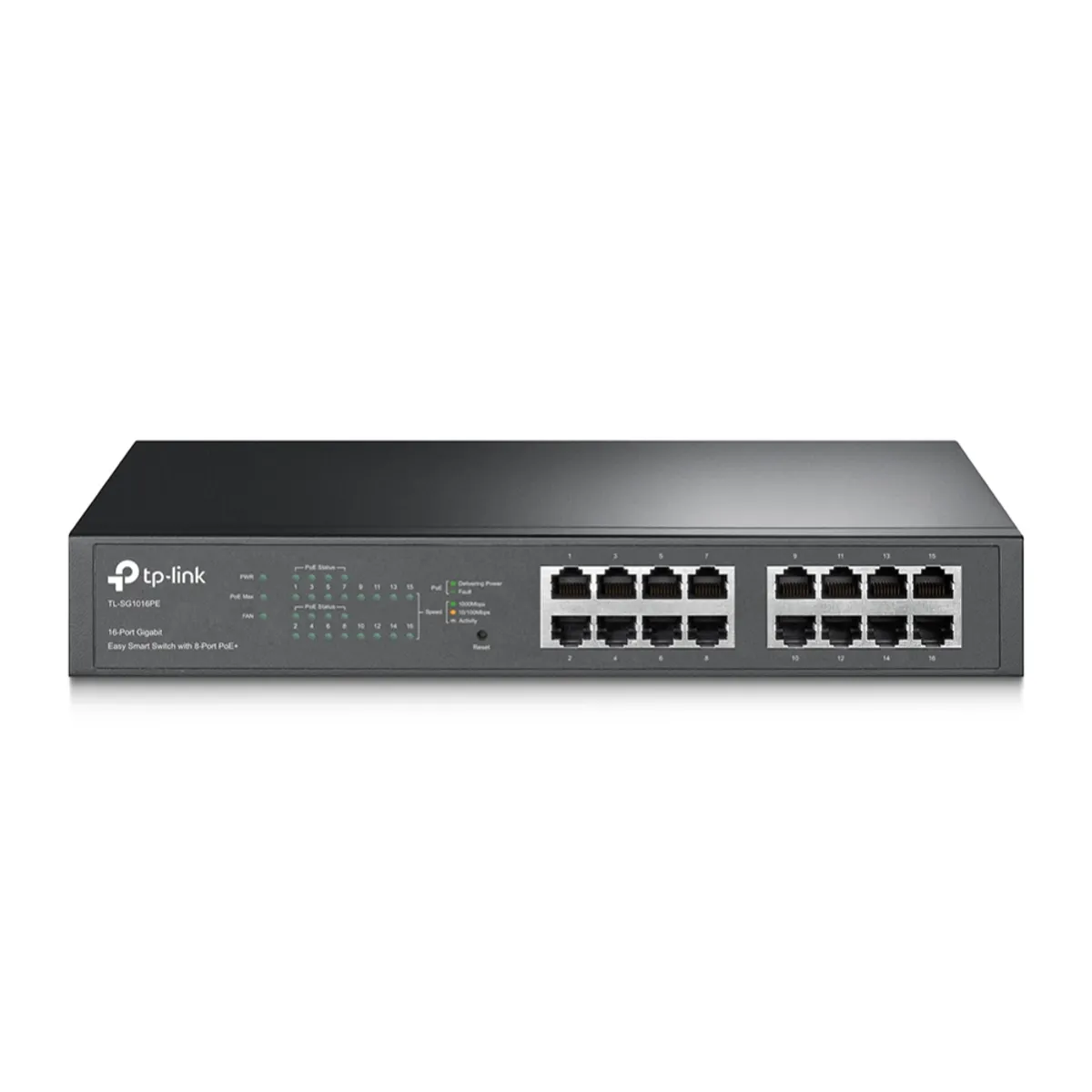 TP-Link TL-SG1016PE Easy Smart PoE rack switch 16-port Gigabit 8 PoE Plus portok 110W #1