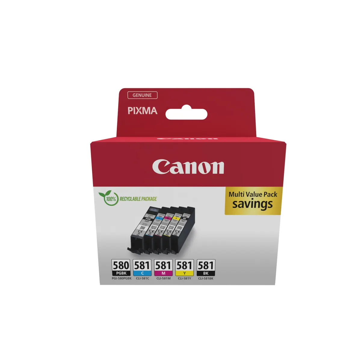 Canon 2078C008 tintapatron csomag PGI-580 CLI-581 5 db fekete cián magenta sárga #1