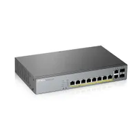 Zyxel GS1350-12HP-EU0101F GS1350-12HP 8 portos PoE switch 2x SFP uplink 130 W PoE költségvetés intelligens menedzselt