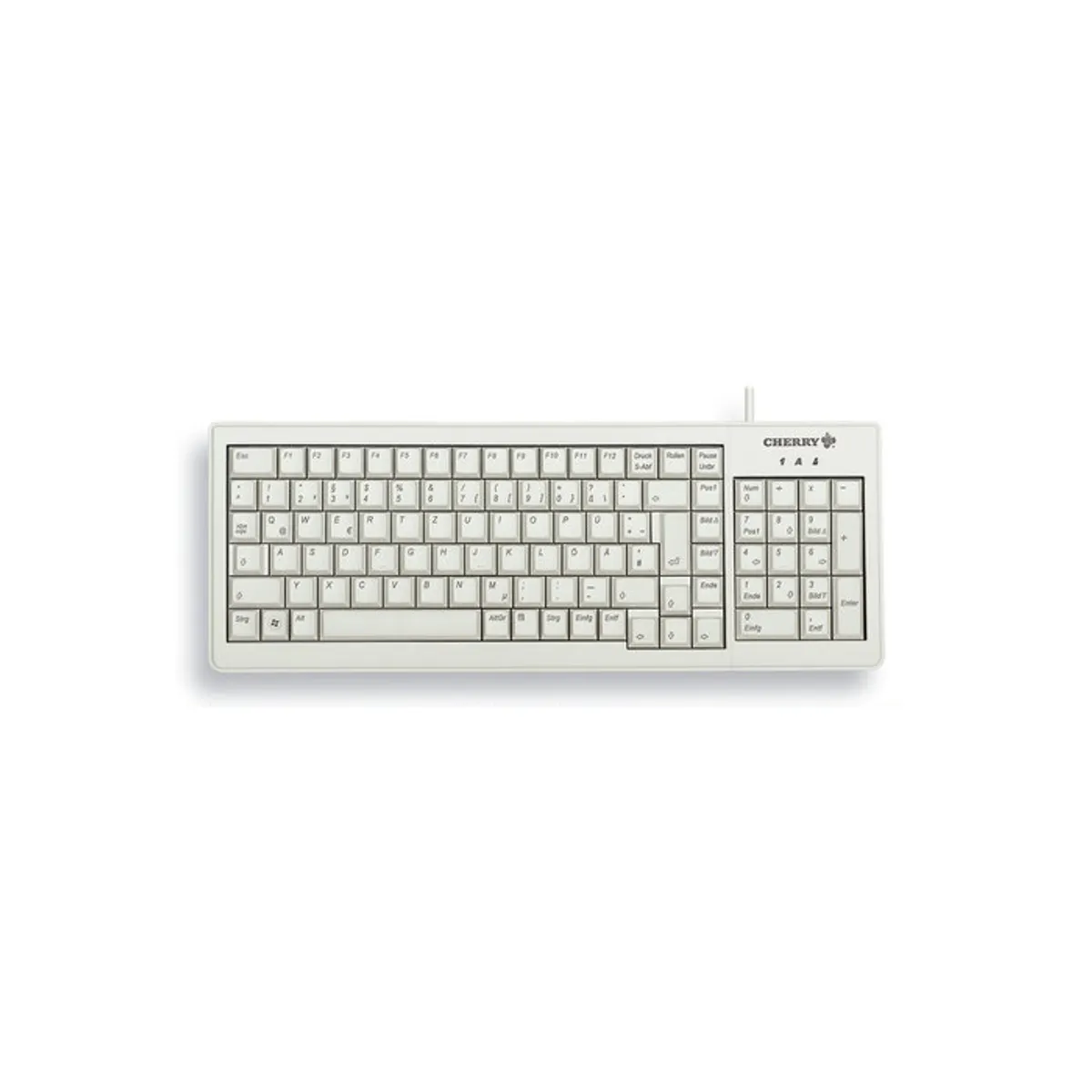 Cherry G84-5200LCMCH-0 G84-5200LCMCH 104-gombos billentyűzet USB 2,5 m szürke otthoni használatra #1