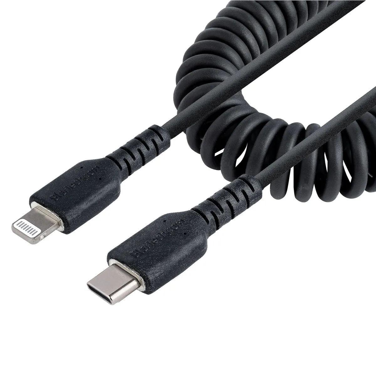 Startech.com RUSB2CLT1MBC USB-C Lightning spirál adat- és töltőkábel 1 m fekete #1