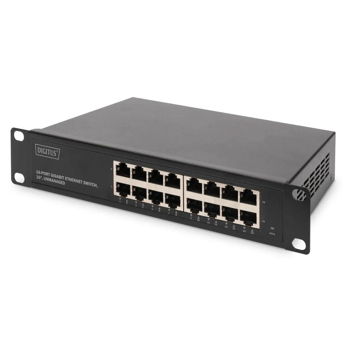 Assmann DN-80115 16-portos gigabites hálózati kapcsoló unmanaged 1U rackmount 32 Gbps MAC 8000 bejegyzés, IEEE 802.3, IEEE 802.3ab, IEEE 802.3u #1
