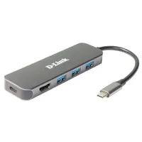 D-Link DUB-2333 dokkoló USB-C PD 60W HDMI 4K 3x USB 3.0