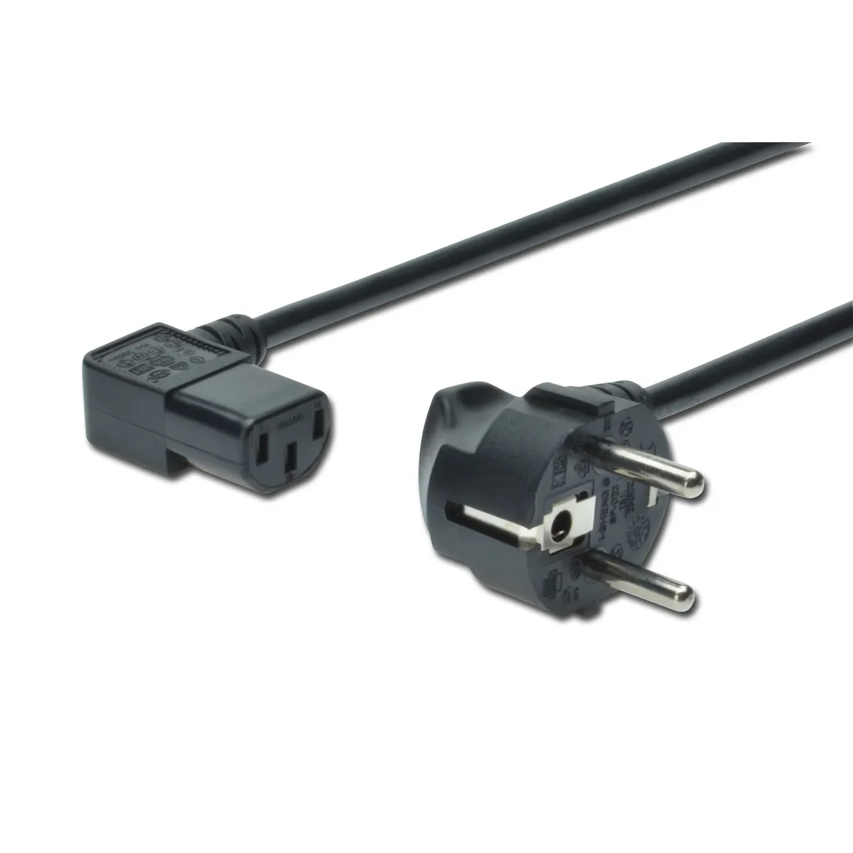 Assmann AK-440102-018-S tápellátó kábel 1,8 m CEE7-7 IEC C13 90 fokos H05VV-F3G 250 V 10 A #1