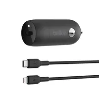 Belkin CCA004BT1MBK-B5 BoostCharge autós töltő USB-C PD PPS 30W, 1 USB-C port, USB-C to Lightning kábel 1 m