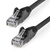 Startech.com N6LPATCH1MBK LSZH Cat6 UTP patch kábel 1 m fekete aranyozott érintkezők RJ-45