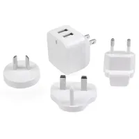 Startech.com USB2PACWH 2-portos USB falitöltő 100-240V bemenet 5V 17W fehér
