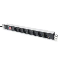 Assmann DN-95402 alu elosztó 7 kimenet 2 m F típusú kimenetek alumínium ház 250 V 50-60 Hz 4000 W