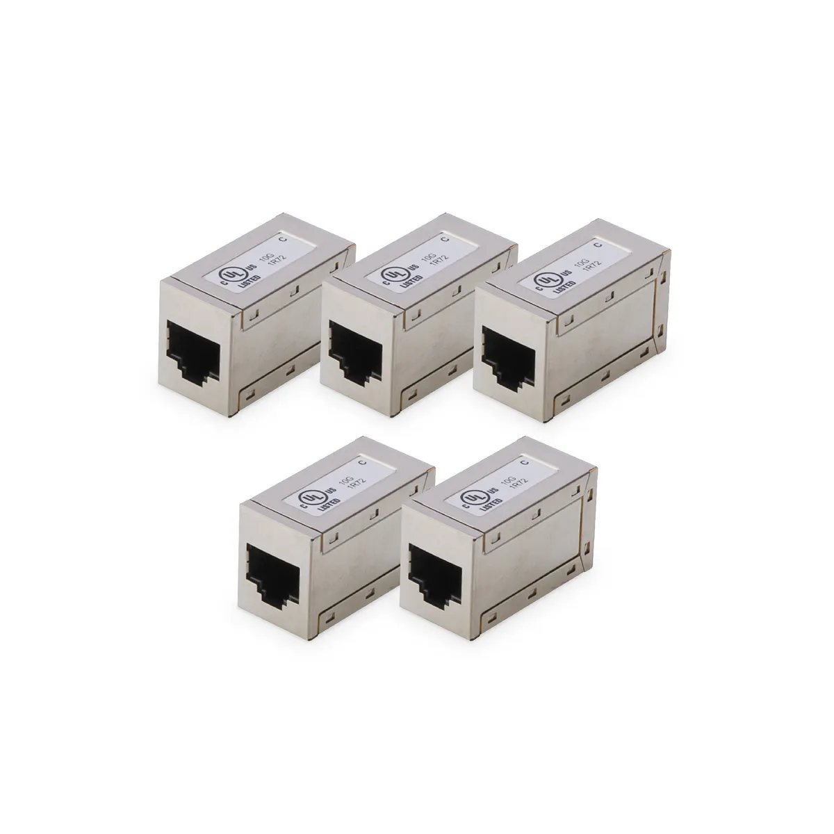 Assmann AT-AG-8-8-C6S-5 CAT6 moduláris csatlakozó 5x 8P8C fém ház arany érintkezők ezüst #1