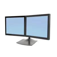 Ergotron 33-322-200 DS100 duál monitortartó asztali állvány 24" kétmonitoros max terhelés 14 kg VESA 75x75-100x100 fekete pivot