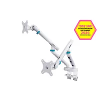 Assmann DA-90472 kétmonitoros tartó 2x35" mechanikus rugó VESA 75x75-100x100 fehér