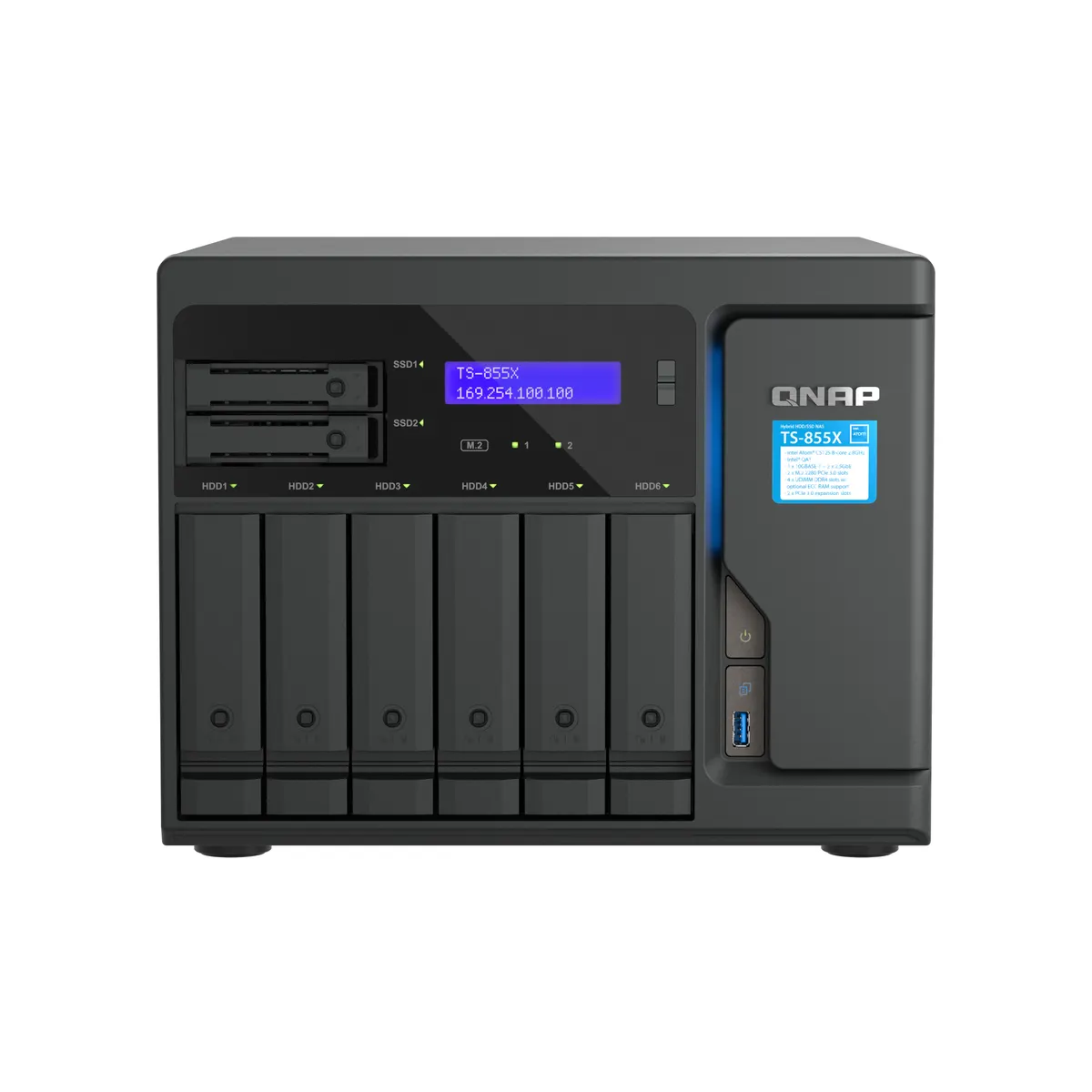 QNAP TS-855X-8G TS-855X Intel Atom C5125 2,8 GHz 8 GB DDR4 8-bay NAS 2x M.2 2280 PCIe Gen3 x4 1x10GBASE-T 2x2,5 GbE #1