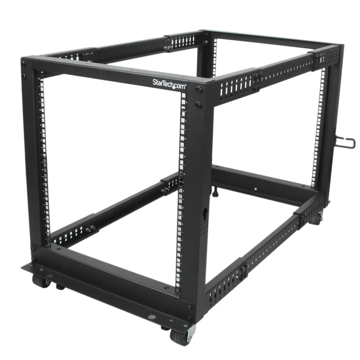 Startech.com 4POSTRACK12U nyitott 4-post rack keret kábelvezetés önbeálló kerekek fekete #1