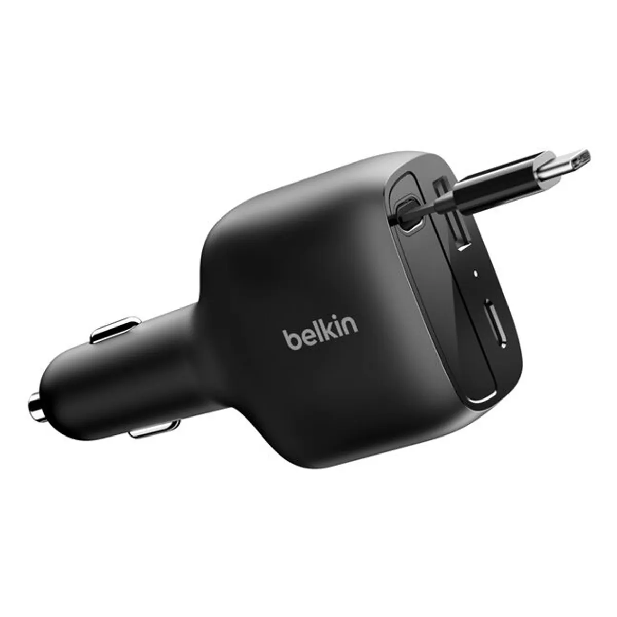 Belkin CCC001HQBK autós töltő 75W 2-portos visszahúzható usb-c kábel 0,75 m túlmelegedés elleni védelem #1