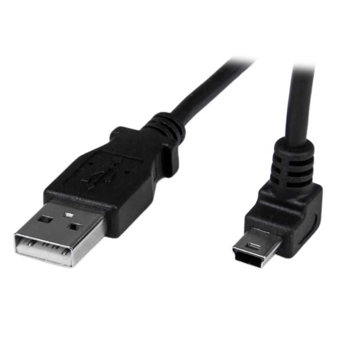 Startech.com USBAMB1MU USB A - Mini-B kábel 1 m USB 2.0 up-angle nikkel érintkezők fekete #1