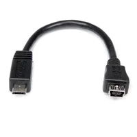 Startech.com UUSBMUSBMF6 Micro-USB to Mini-USB adapter 0,15 m Mini-B to Micro-A nikkel bevonat fekete