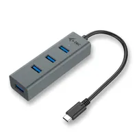 I-tec C31HUBMETAL403 USB-C fém hub 4 portos 5 Gbps szürke Android