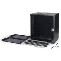 Assmann DN-49207-SET falra szerelhető 12U állvány 60 kg teherbírás IP20 fekete biztonsági kulcs kábelvezetés számítógépkeret sínek