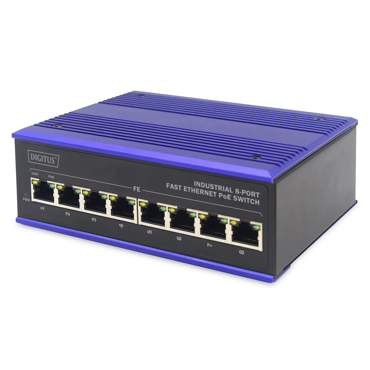 Assmann DN-650108 Industrial 8-port 10-100poe sw din rail extended temp range unmanaged l2 ieee 802.3at 1,6 gbit másodpercenként #1