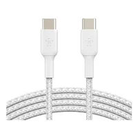 Belkin CAB004BT1MWH2PK BoostCharge USB-C USB-C harisnyázott kábel 2db 1m fehér