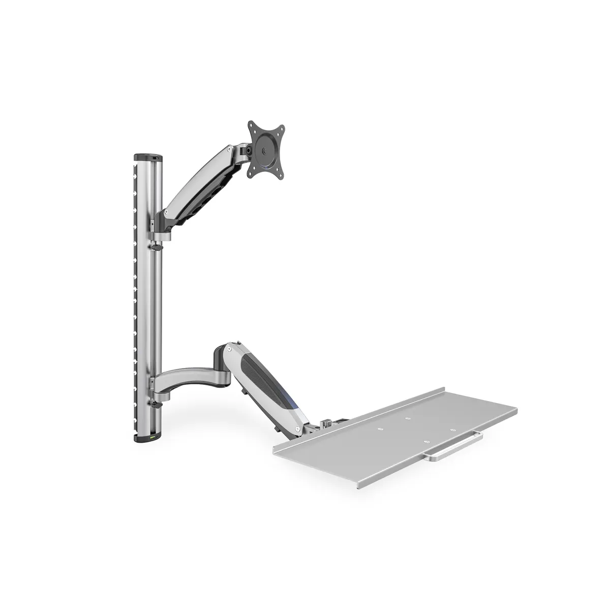 Assmann DA-90354 monitor-billentyűzet-tartó 8 kg vesa 75x75-100x100 0-180 0-90 magasságállítás ezüst #1