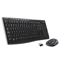 Logitech 920-004534 MK270 vezeték nélküli USB-vevő, fekete, Qwertz, 111 billentyű, billentyűzet és egér páros