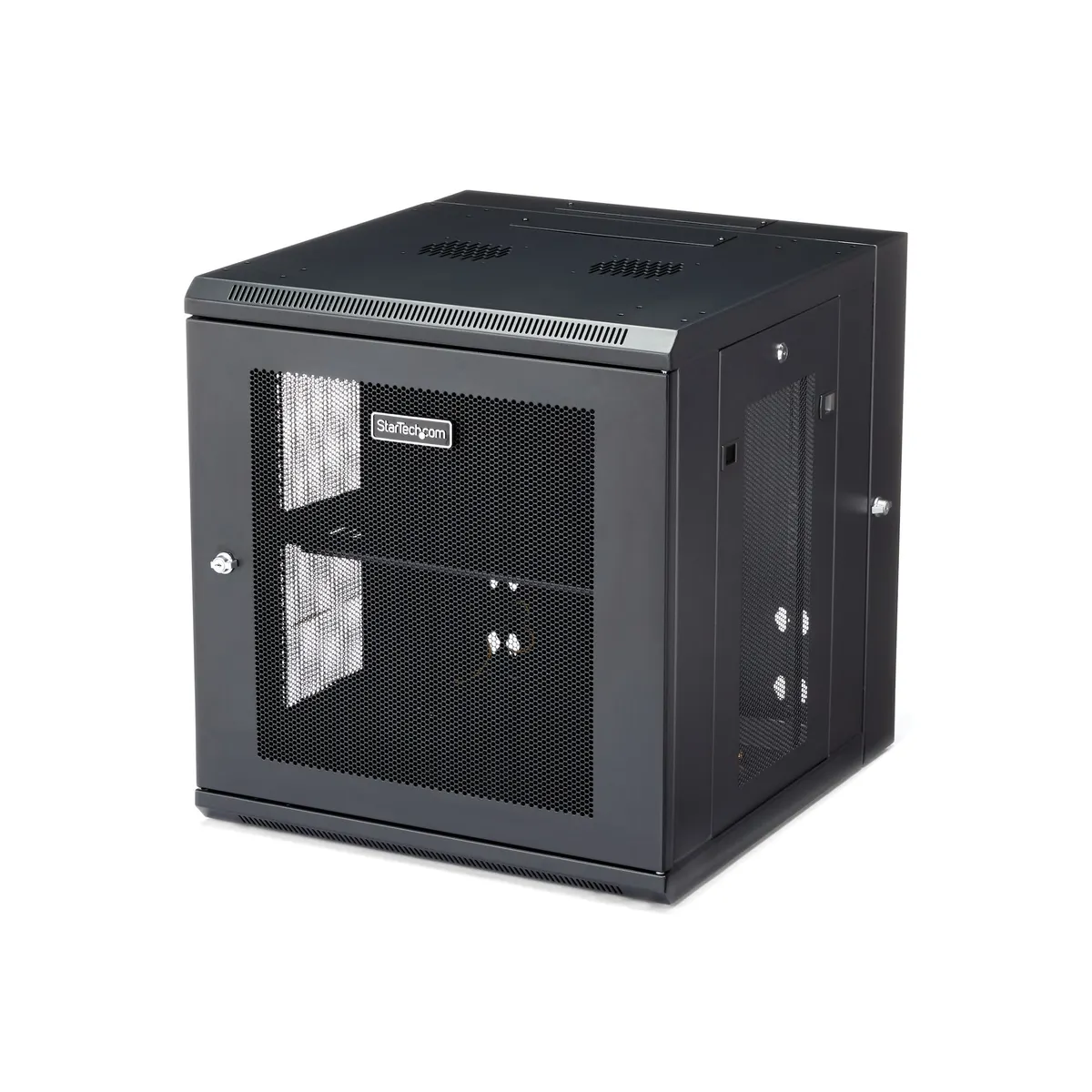 Startech.com RK1224WALHM 19.7" fali rackszekrény 12U 90 kg kábelvezérlés biztonsági kulcs fekete #1