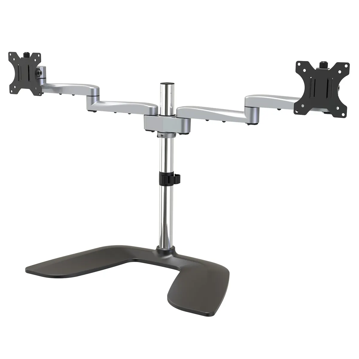 Startech.com ARMDUALSS duál monitortartó asztali 2 monitoros 32" max 16 kg VESA 75x75-100x100 állítható magasság -40 fok-90 fok fekete ezüst #1