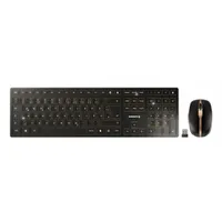 Cherry JD-9100IT-2 DW 9100 Slim billentyűzet és egér készlet vezeték nélküli RF és Bluetooth ollós billentyűzet QWERTY 111 billentyű fekete-bronz