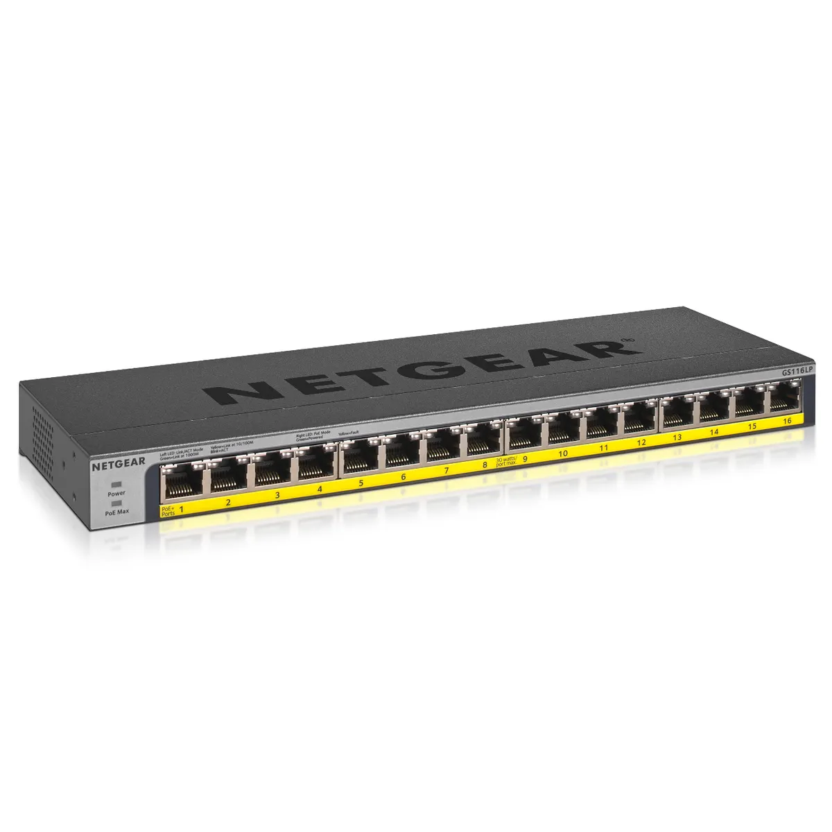 Netgear GS116LP-100EUS GS116LP 16-portos PoE gigabites kapcsoló nem kezelt rackbeépíthető #1