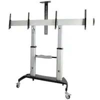 Startech.com STNDMTVDUO duál televíziótartó 37-60" , VESA 200x200-600x400, 100 kg terhelés, magasság 1200-1685 mm, tilt -10-5, szín fekete ezüst