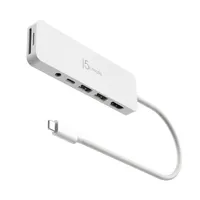 j5create JCD373EW-N környezetbarát USB-C többportos hub PD 100W HDMI USB-A 3.2 Gen1 SD MicroSD fehér