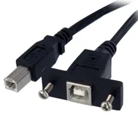 Startech.com USBPNLBFBM1 panelre szerelhető USB 2.0 kábel 0,3 m USB B-USB B fekete