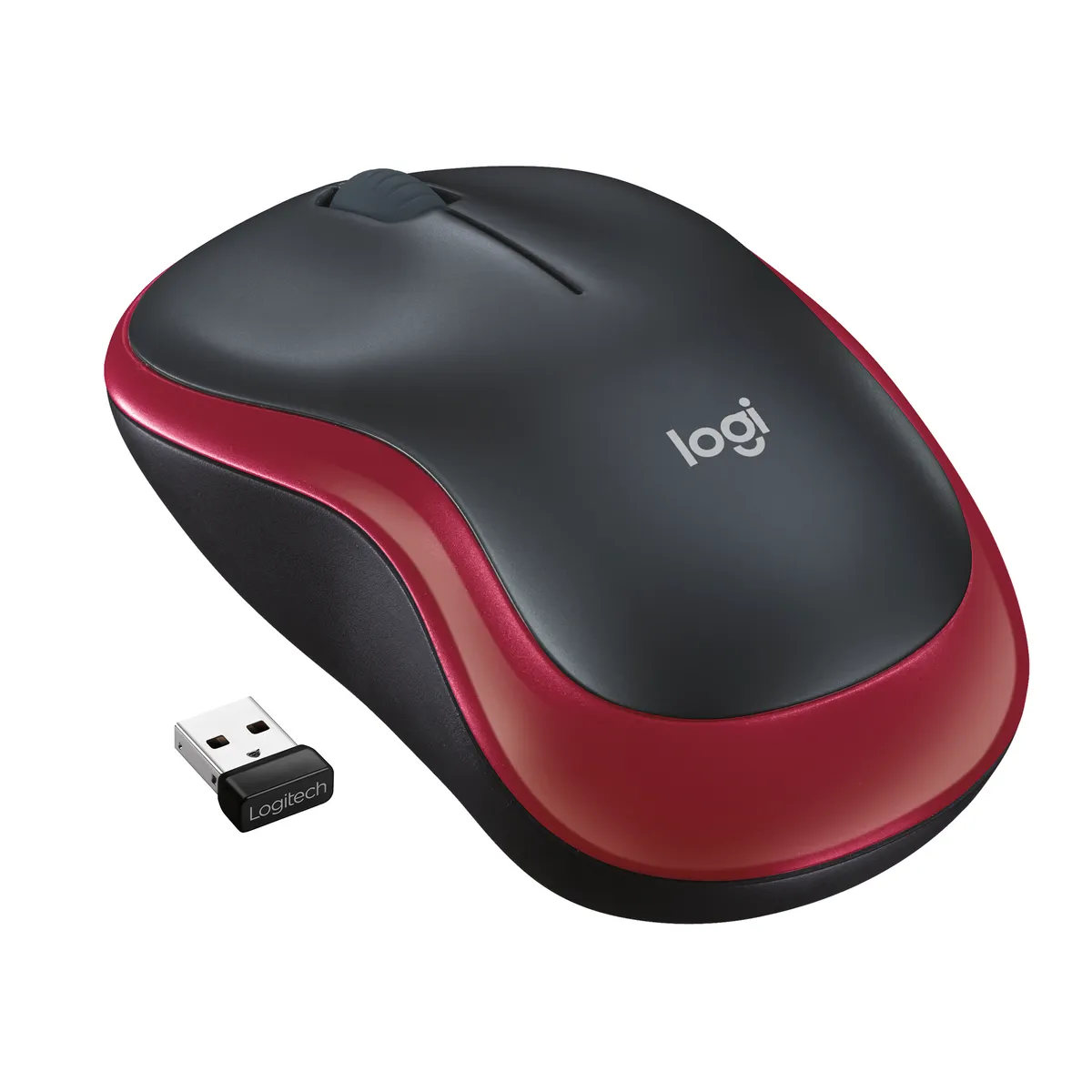 Logitech 910-002237 M185 optikai vezeték nélküli egér 1000 DPI piros #1