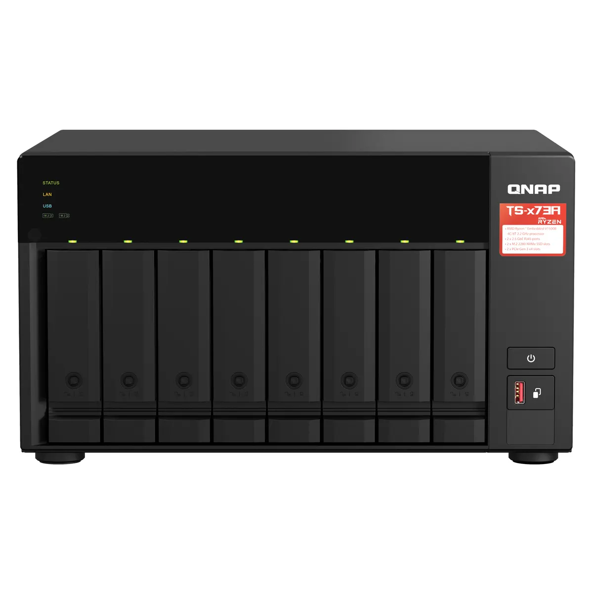 QNAP TS-873A-8G Ryzen V1500B 4C8T 2,2 GHz 8 GB DDR4 8x SATA 2x M.2 NVMe 2,5 GbE PCIe Gen3 x4 USB 3.2 #1