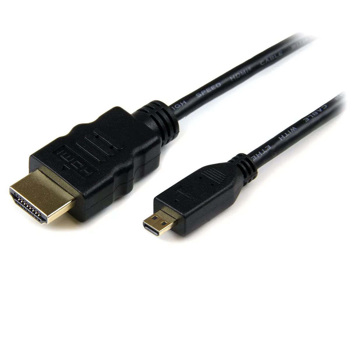 Startech.com HDADMM1M HDMI A-HDMI Micro kábel 1 m arany érintkezők HDMI 1.4b 3D ARC fekete #1