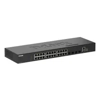 D-Link DGS-1530-28/E Intelligens menedzselt kapcsoló 24x RJ-45 Gigabit, 4x 10G SFP L2 MAC-tábla 16000 bejegyzés, 128 Gbit/s