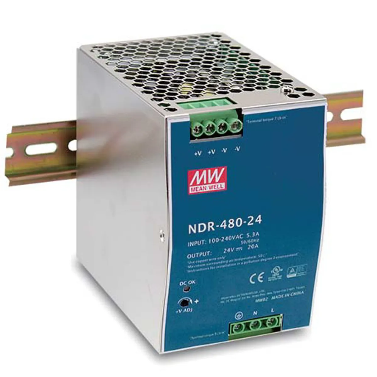D-Link DIS-N480-48 48VDC DIN sínre szerelhető tápegység 480W 90-264V AC 47-63Hz aktív PFC TS-35-7.5-15 garancia 3 év #1