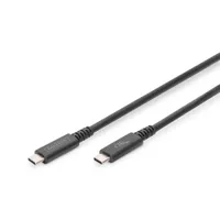 Assmann AK-300343-008-S USB-C kábel 1 m USB4 Gen 2x2 40 Gbit arany érintkezők fekete mágneses árnyékolás