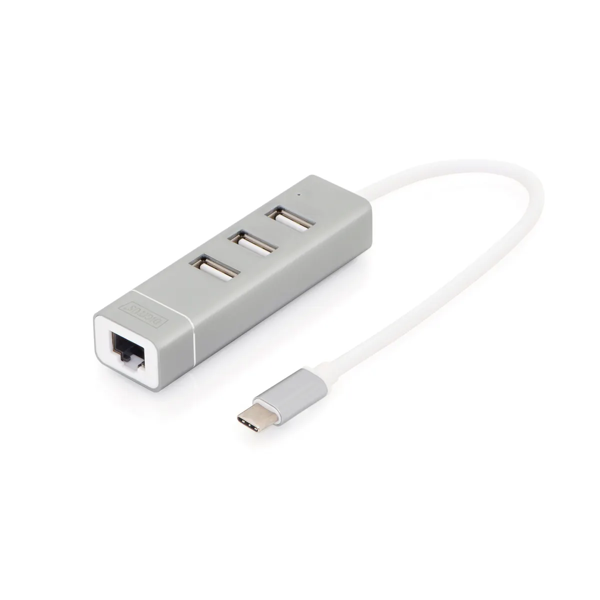 Assmann DA-70253 DIGITUS 3p usb 2.0 hub és fast ethernet lan adaptor type c alumínium #1