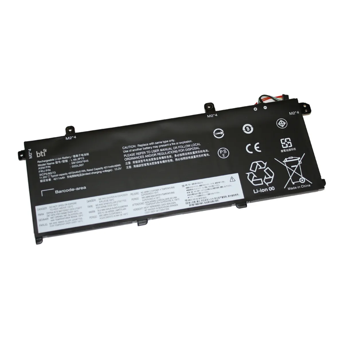 Origin Storage L18L3P73-BTI L18L3P73 51Wh 11.55V 4372mAh Li-ion fekete #1