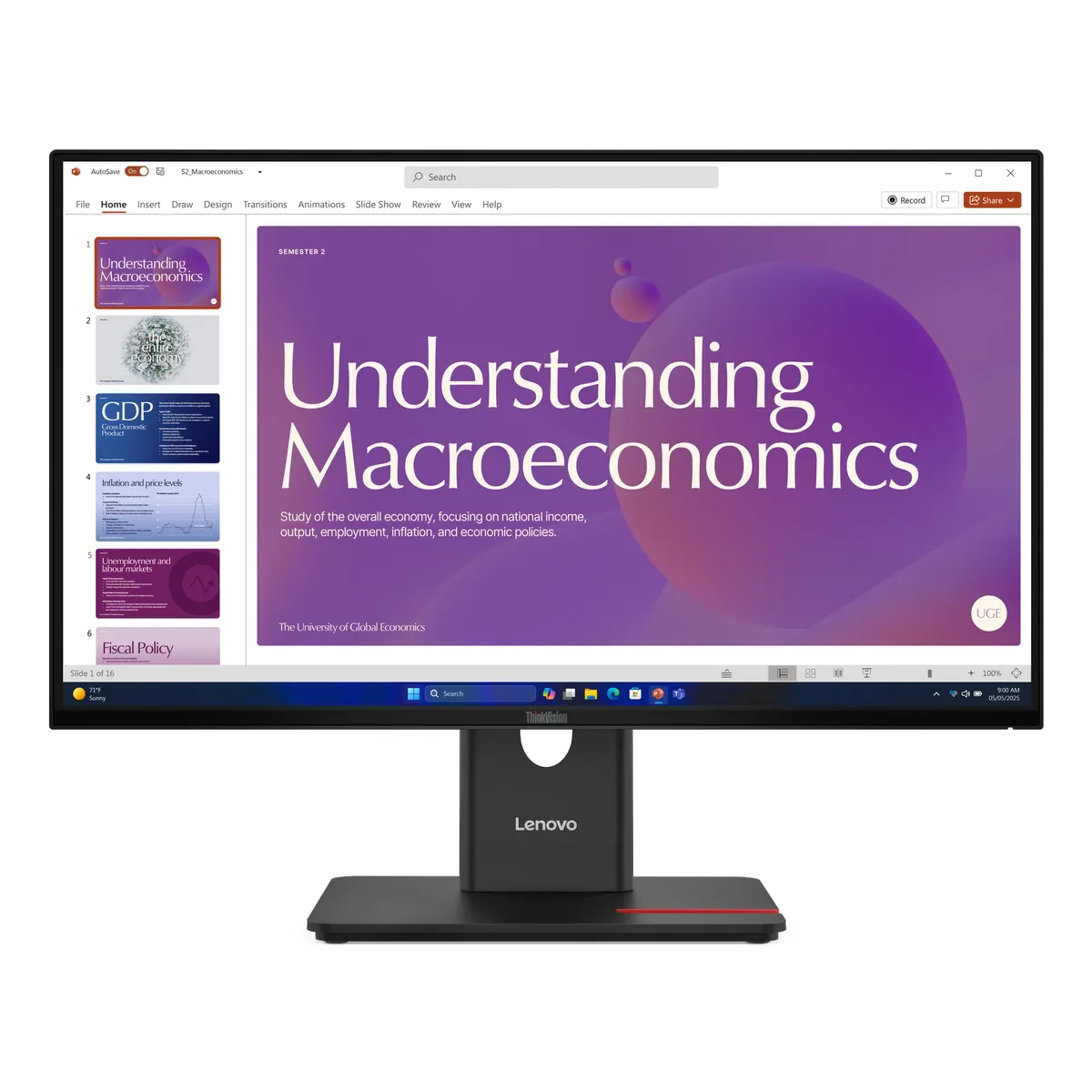 Lenovo 64B9GAT1EU ThinkVision T24D-40 IPS 23.8" 1920x1080 120Hz USB hub VESA állítható magasságú hangszóró #1