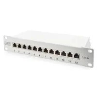Assmann DN-91612S-EA-G cat6a patch panel shielded 12-port 1u rackre szerelhető szürke
