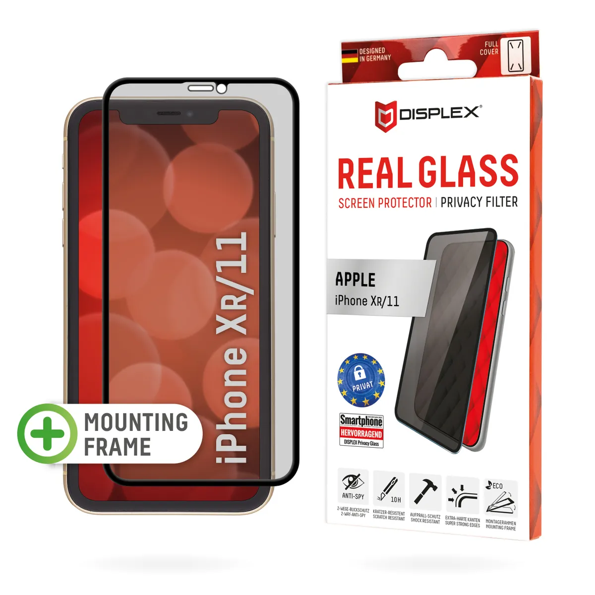 E.V.I. 01186 Displex adatvédelmi edzett üveg iPhone XR11 #1